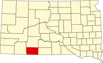 Locatie van Bennett County in South Dakota