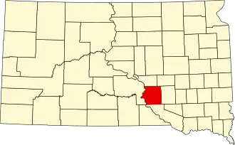Locatie van Brule County in South Dakota