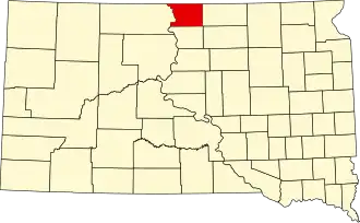 Locatie van Campbell County in South Dakota