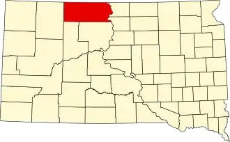 Locatie van Corson County in South Dakota