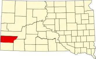 Locatie van Custer County in South Dakota