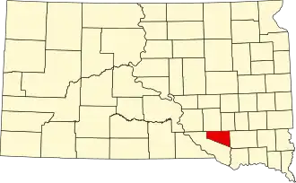 Locatie van Douglas County in South Dakota