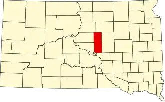 Locatie van Hyde County in South Dakota