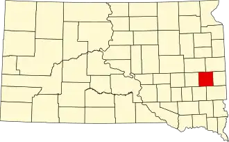 Locatie van Lake County in South Dakota