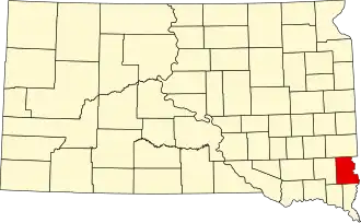 Locatie van Lincoln County in South Dakota