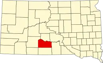 Locatie van Mellette County in South Dakota