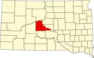 Locatie van Stanley County in South Dakota