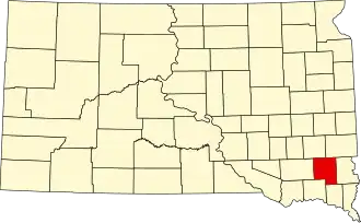 Locatie van Turner County in South Dakota