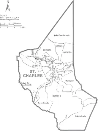 Kaart van St. Charles Parish