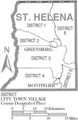 Kaart van St. Helena Parish