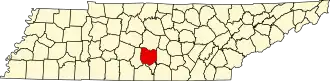 Locatie van Bedford County in Tennessee