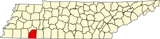 Locatie van McNairy County in Tennessee