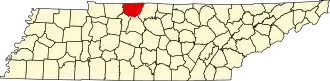 Locatie van Robertson County in Tennessee