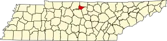 Locatie van Trousdale County in Tennessee