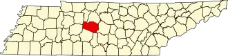 Locatie van Williamson County in Tennessee
