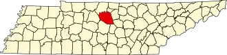 Locatie van Wilson County in Tennessee