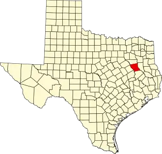 Locatie van Anderson County in Texas