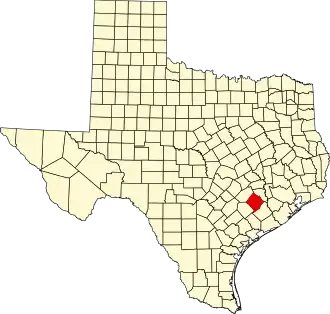 Locatie van Colorado County in Texas