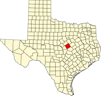 Locatie van Coryell County in Texas