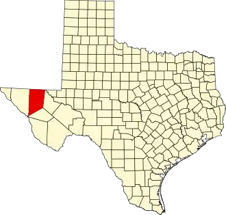 Locatie van Culberson County in Texas
