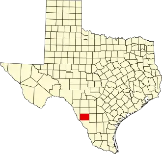 Locatie van Dimmit County in Texas