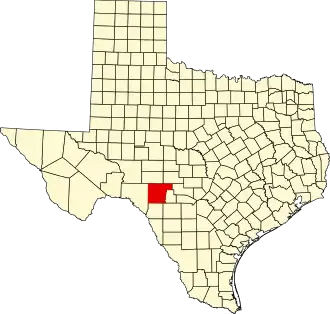 Locatie van Edwards County in Texas