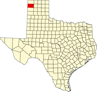 Locatie van Hartley County in Texas