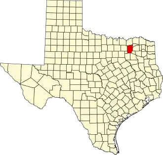 Locatie van Hunt County in Texas