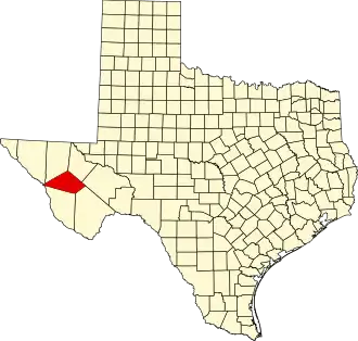 Locatie van Jeff Davis County in Texas
