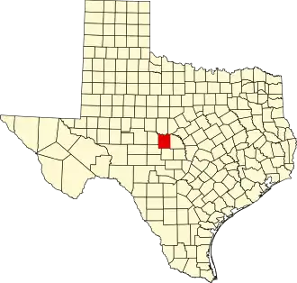 Locatie van McCulloch County in Texas