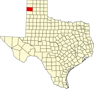 Locatie van Oldham County in Texas