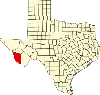 Locatie van Presidio County in Texas