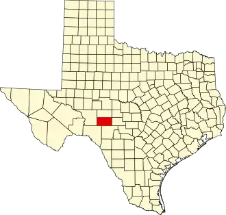 Locatie van Sutton County in Texas
