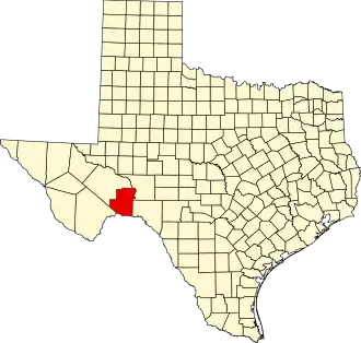 Locatie van Terrell County in Texas