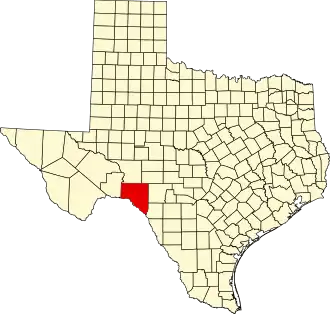Locatie van Val Verde County in Texas