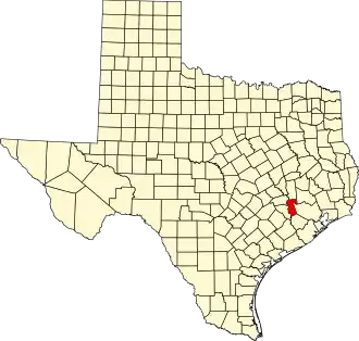 Locatie van Waller County in Texas