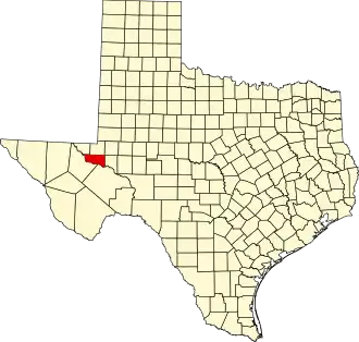 Locatie van Ward County in Texas