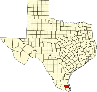 Locatie van Willacy County in Texas