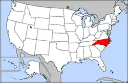 Locatie van North Carolina