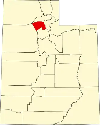 Locatie van Davis County in Utah