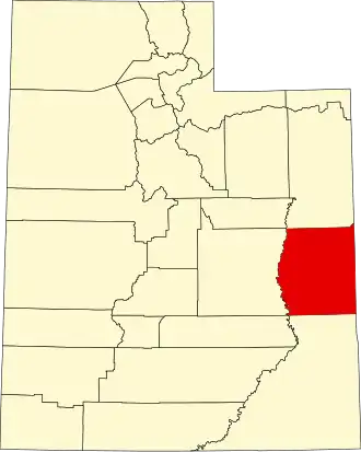 Locatie van Grand County in Utah