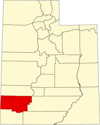 Locatie van Iron County in Utah