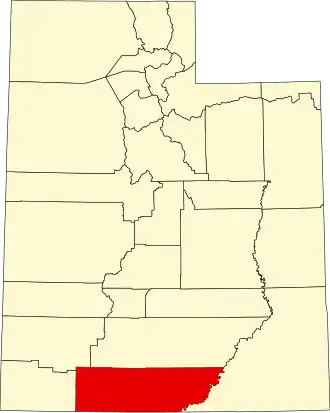 Locatie van Kane County in Utah