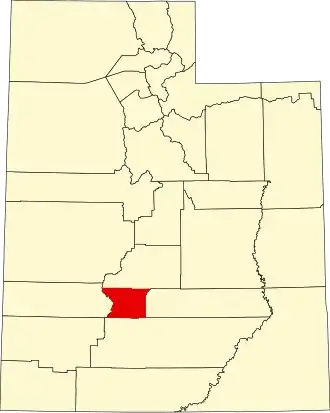 Locatie van Piute County in Utah