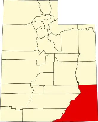 Locatie van San Juan County in Utah