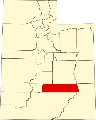 Locatie van Wayne County in Utah
