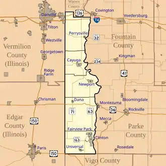 Kaart van Vermillion County