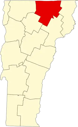 Locatie van Orleans County in Vermont