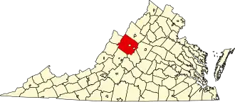 Locatie van Augusta County in Virginia