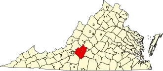 Locatie van Bedford County in Virginia